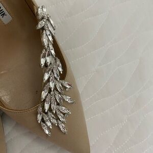 Manolo Blahnik Nude Heels with Crystal Accents